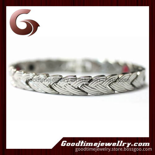 Intertwined Silver Stainless Steel Magnetic Bracelet
